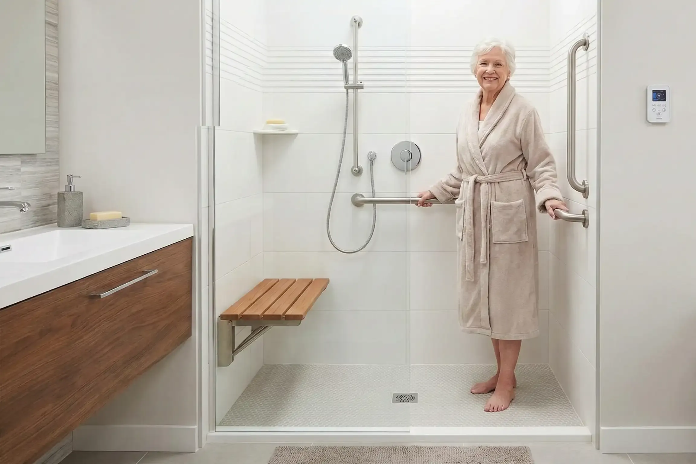 Image installateur douche senior 5 amenagement salle bain pmr